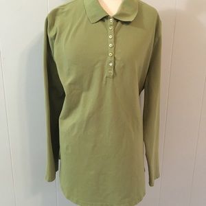 St. John’s Bay 1x green long sleeve shirt GUC